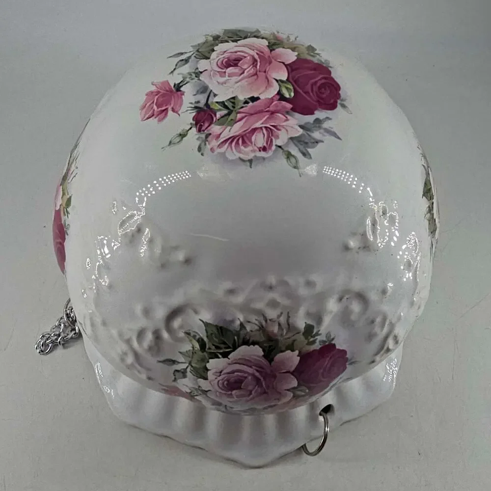 Vintage Maryleigh Pottery cabbage rose Ceramic hanging Planter England